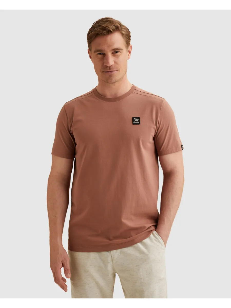 Vanguard-Short sleeve r-neck cotton elastan-VTSS2604532-8202 Burlwood-BRUIN