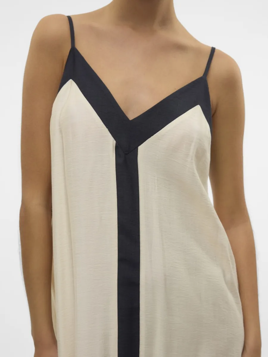 VERO MODA-VMDENISE SINGLET ANKLE DRESS WVN BT-10329793-Birch-CREME