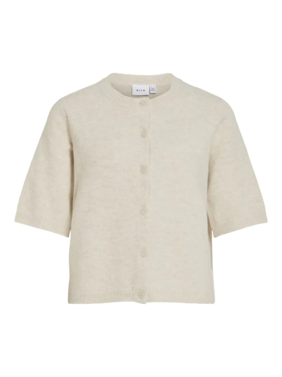 VILA-VILIGA 2/4 O-NECK KNIT CARDIGAN - N-14113226-Birch-CREME