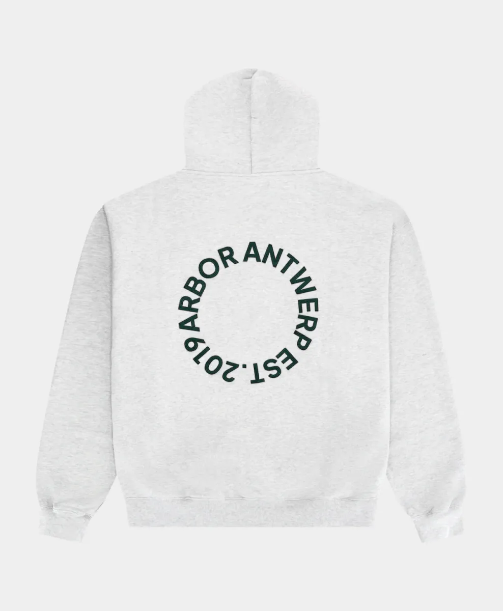 Arbor antwerp--Circle application hoodie grey--GRIJS