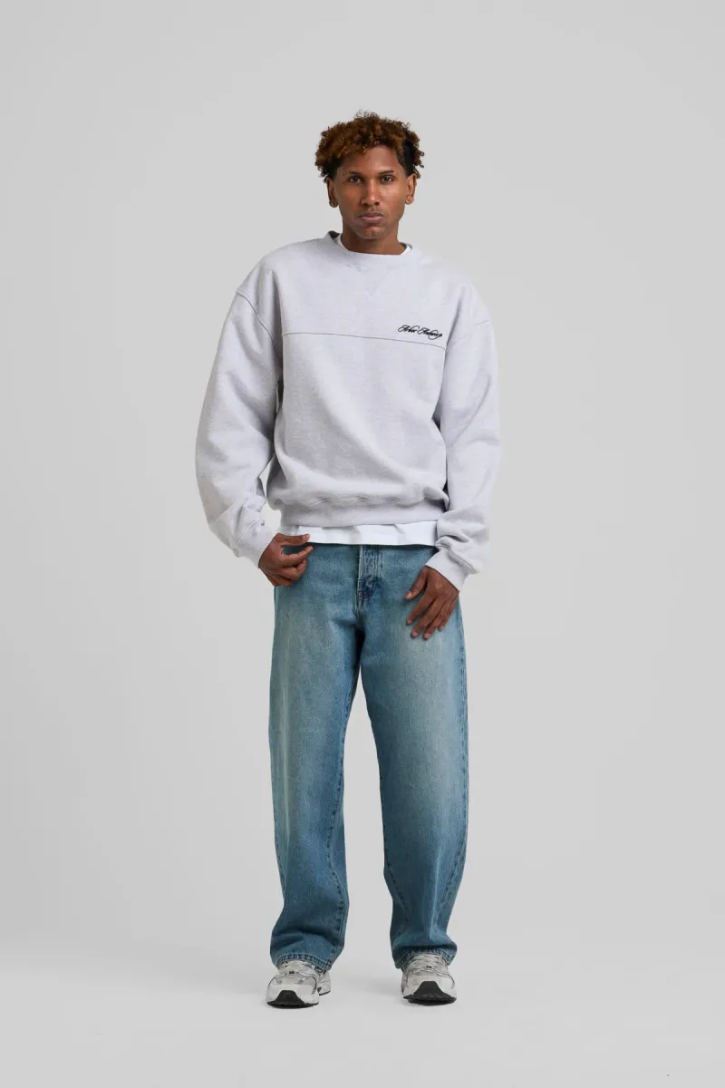 arbor-antwerp-cursive-crewneck-melange-grijs-3 Arbor antwerp--Cursive crewneck melange--GRIJS