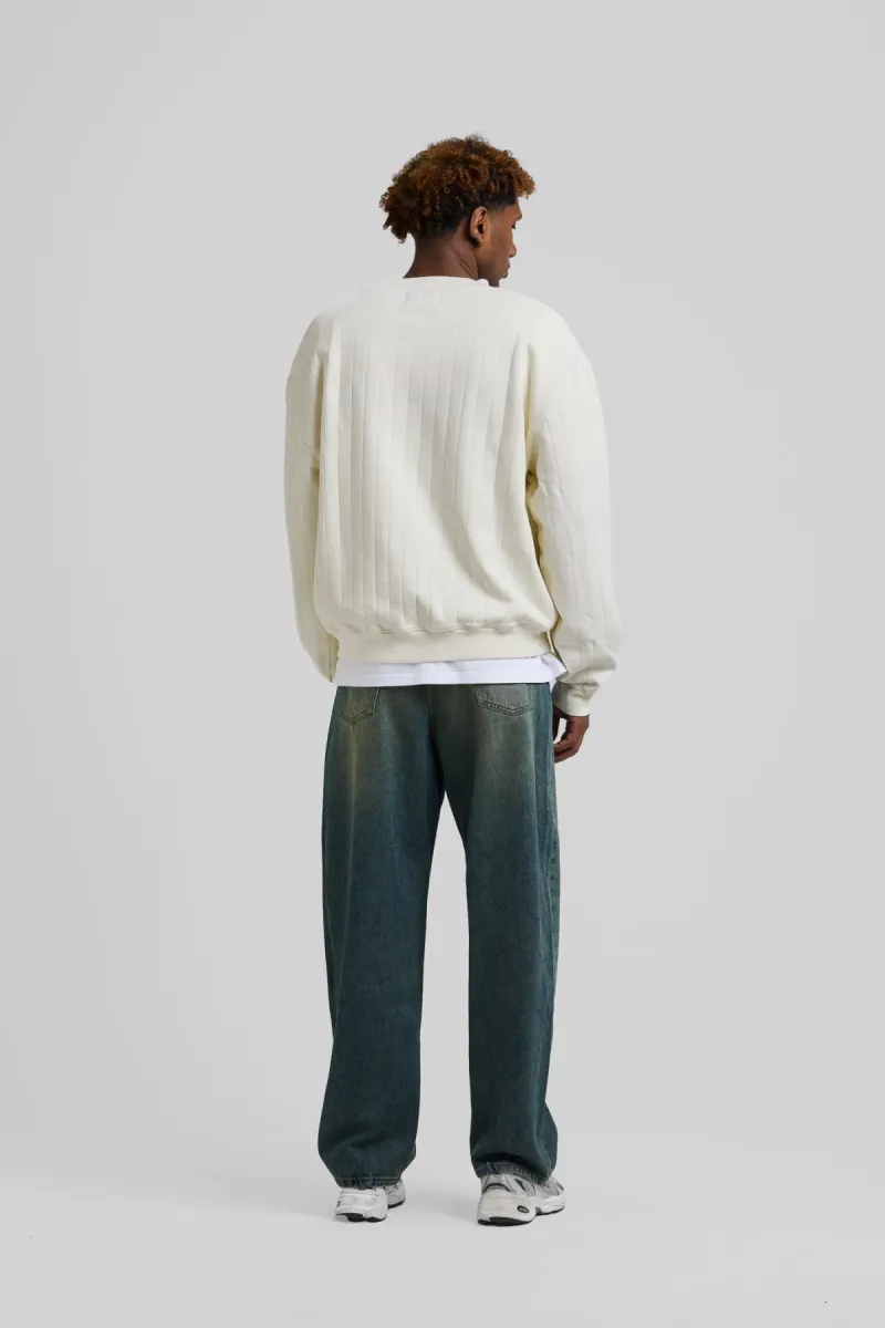 arbor-antwerp-needle-drop-crewneck-creme-creme-2 Arbor antwerp--Needle drop crewneck creme--CREME
