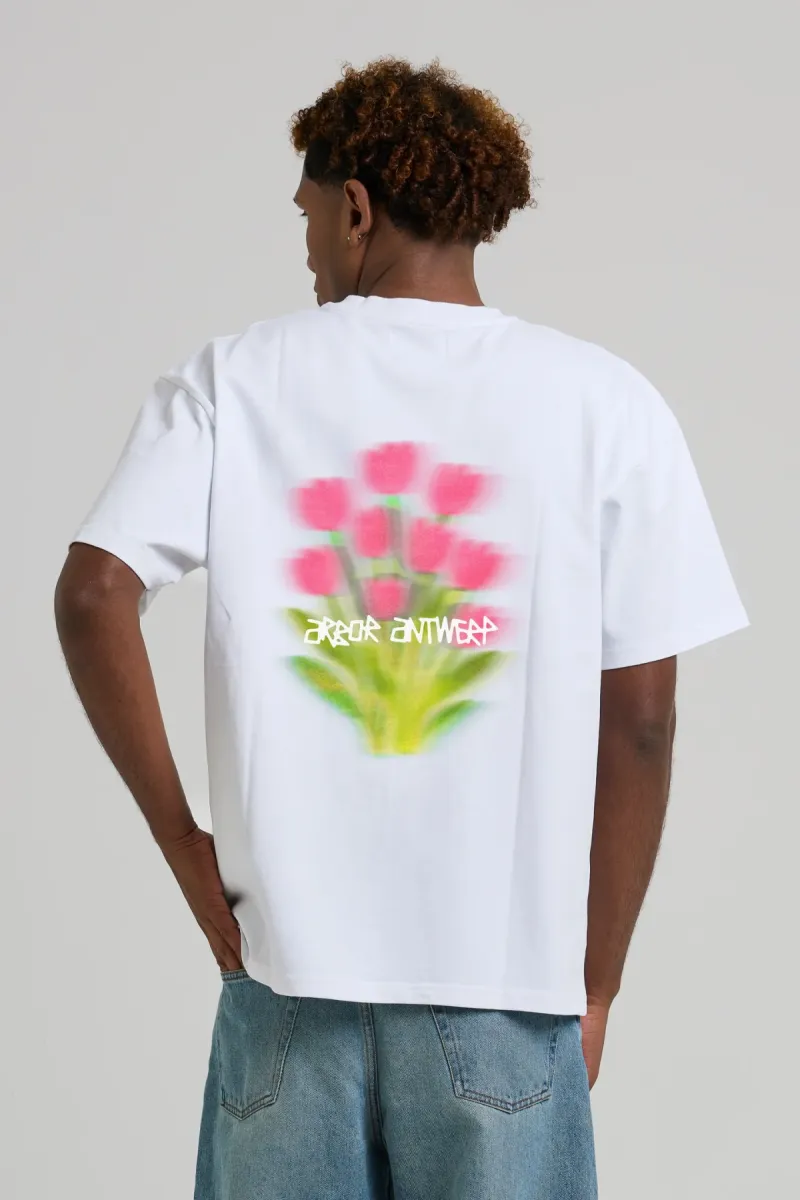 Arbor antwerp--Tulip bloom t-shirt--WIT