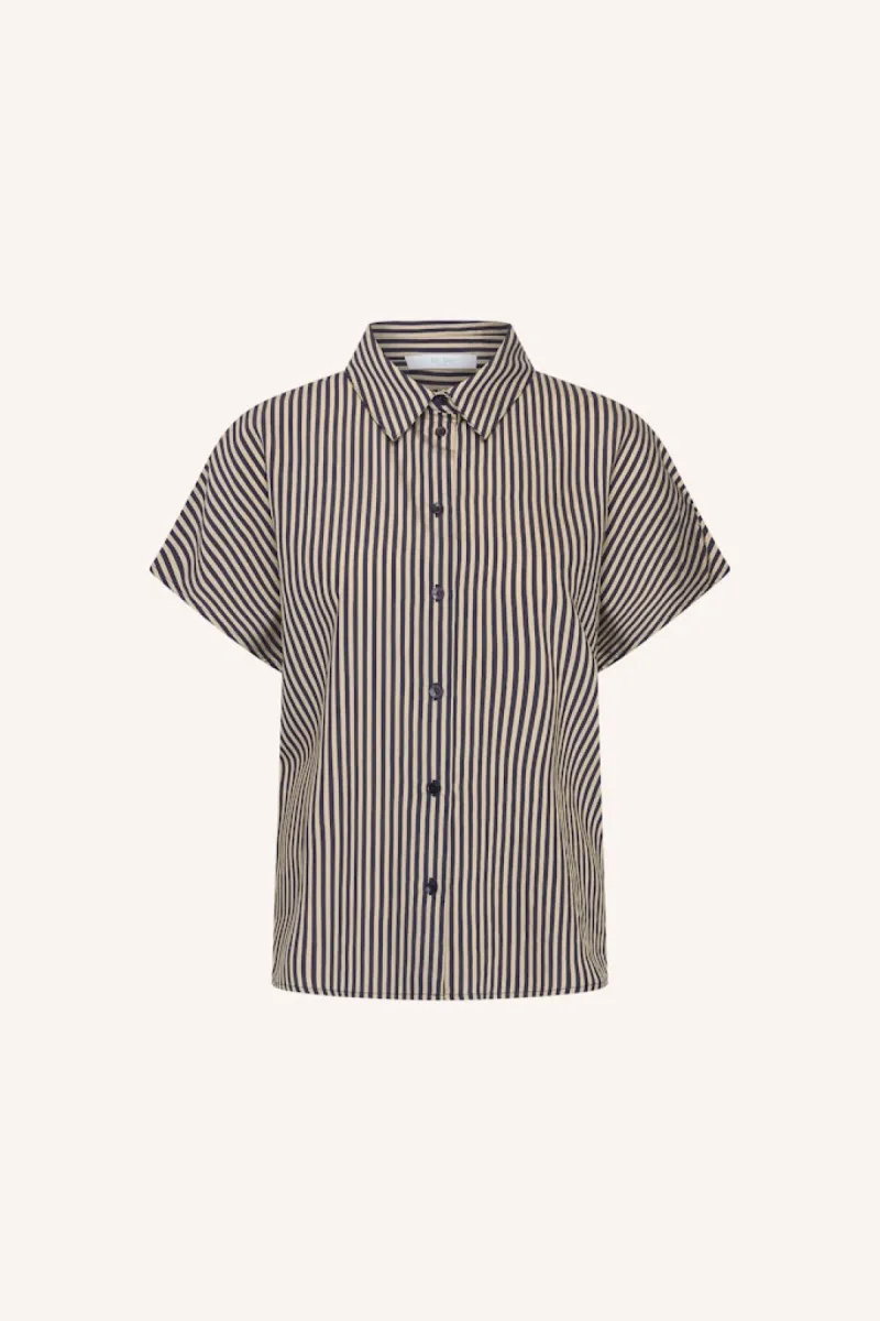 By-bar-Barley Stripe Blouse-26412056-1620 Midnight Stripe-BLAUW COMBINATIE