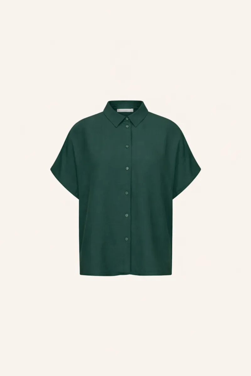 By-bar-Barley Viscose Blouse-26412045-475 Dried Basil-GROEN