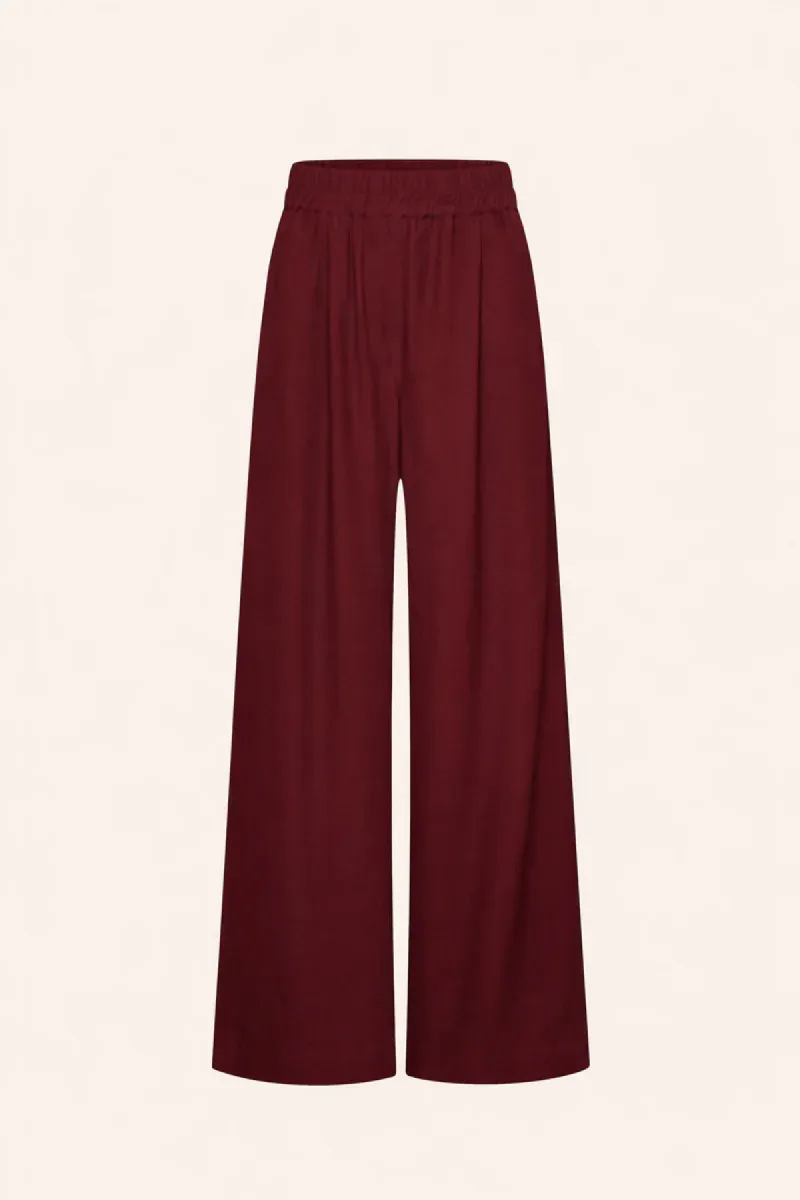 By-bar-Benji Viscose Pant-26418013-325 Wine-DONKER ROOD
