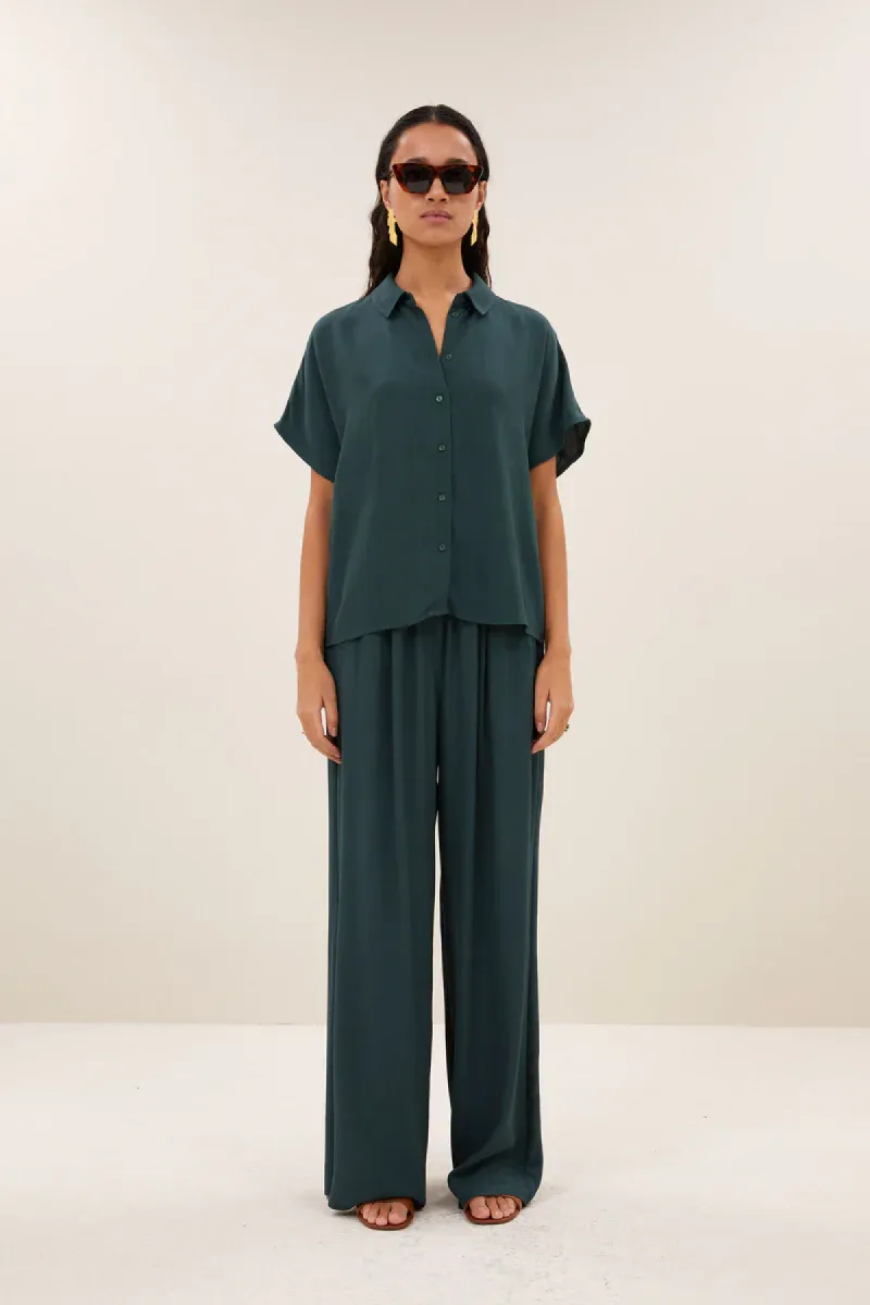 By-bar-Benji Viscose Pant-26418013-475 Dried Basil-GROEN