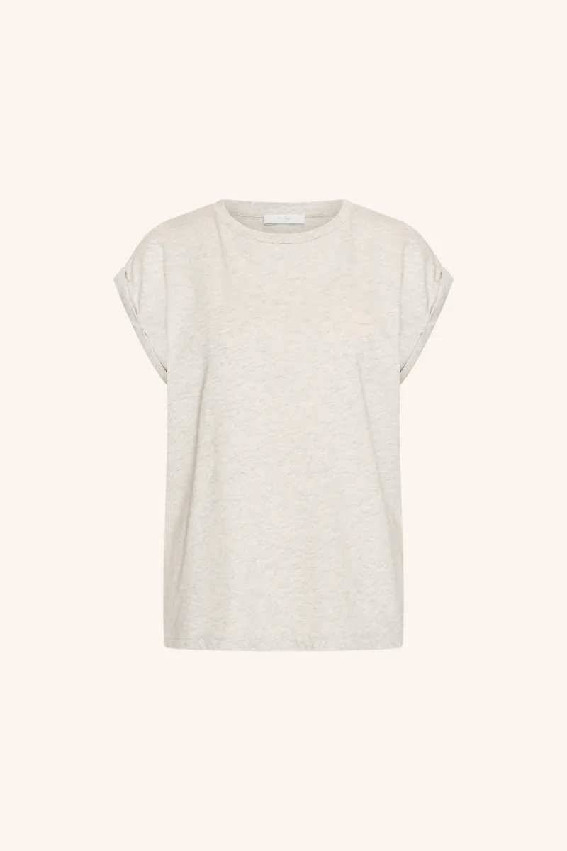 By-bar-Tobi Flame Logo Top-26211014-815 Light Grey Melee-GRIJS MELEE