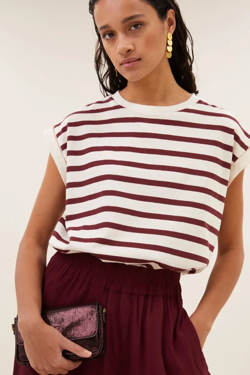 By-bar-Tobi Stripe Top-26411105-1338 Grain Wine stripe-BORDEAUX