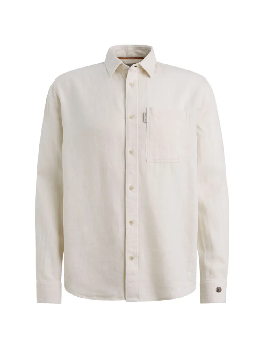 CAST IRON-Long sleeve shirt Cotton linen yar-CSI2604250-7014 Silver birch-LICHT-/PAREL GRIJS