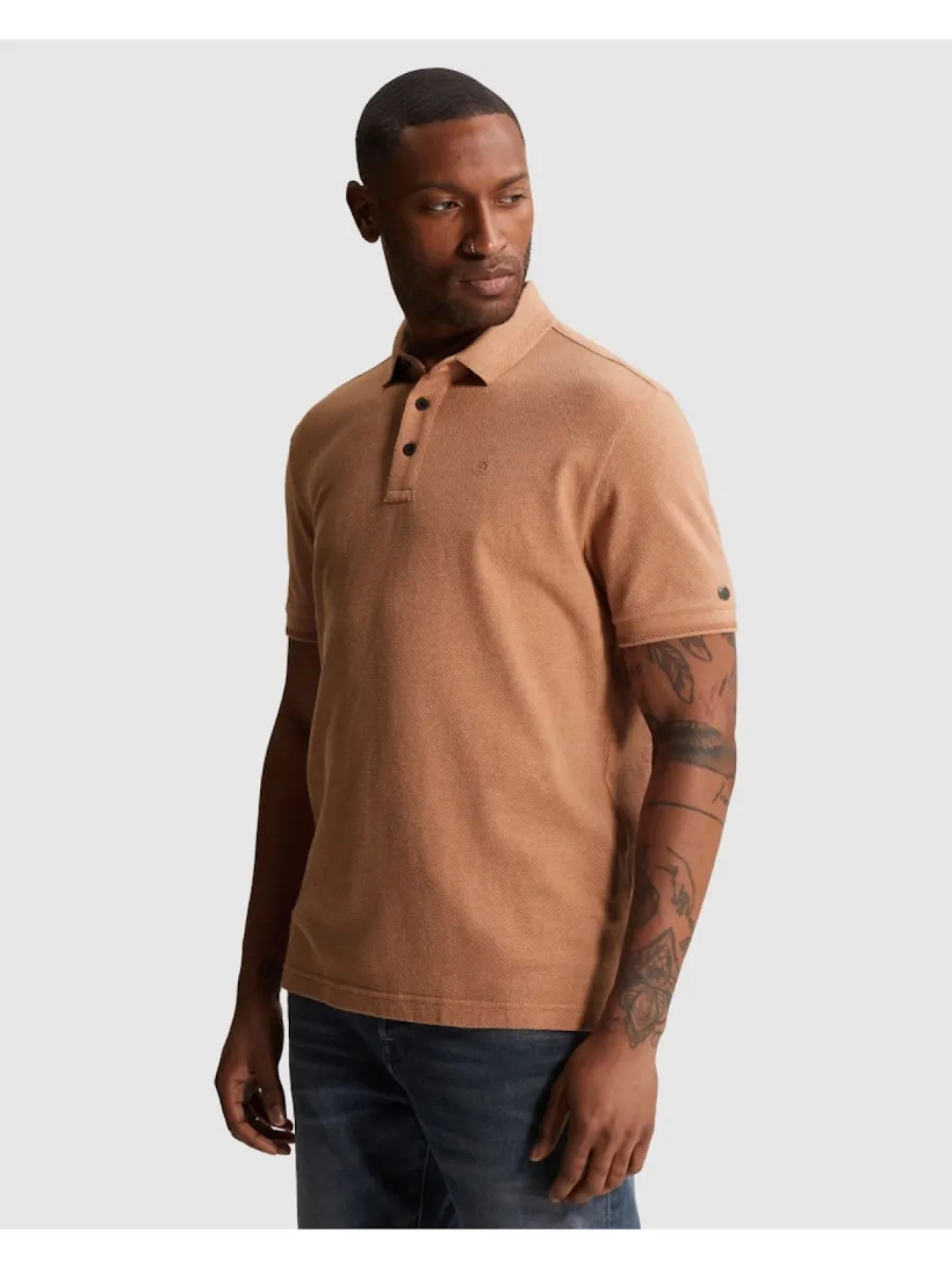 cast-iron-short-sleeve-polo-slim-fit-popcorn-cpss2606864-8136-sunburn-rood-5 CAST IRON-Short sleeve polo slim fit popcorn-CPSS2606864-8136 Sunburn-ROOD