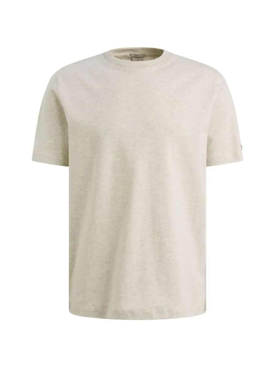 CAST IRON-Short sleeve r-neck regular fit interlock-CTSS2606590-911 Natural melee-NATUREL