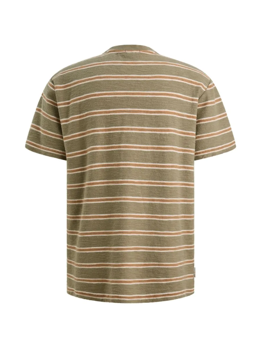 cast-iron-short-sleeve-r-neck-relaxed-fit-structure-ctss2606585-6148-vetiver-groen-4 CAST IRON-Short sleeve r-neck relaxed fit structure-CTSS2606585-6148 Vetiver-GROEN