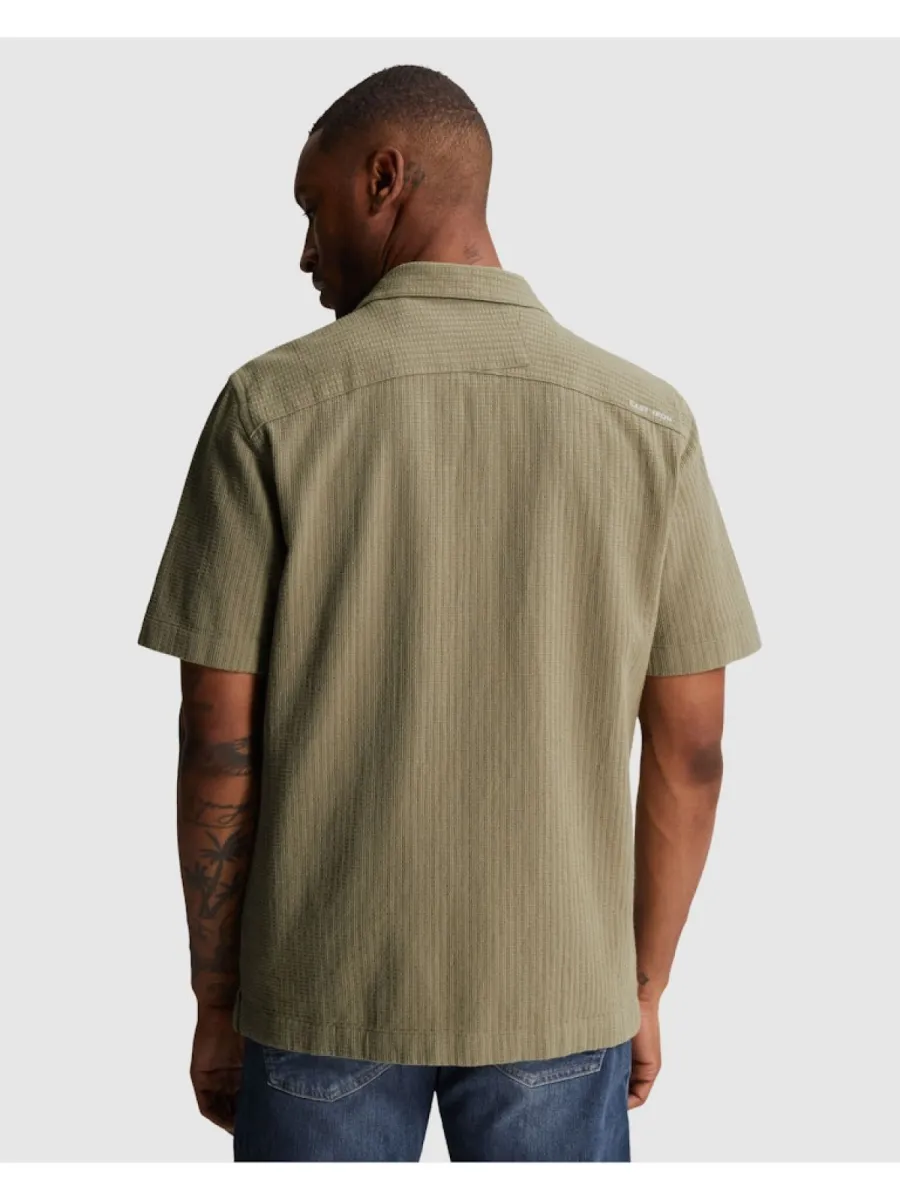 cast-iron-short-sleeve-shirt-yarn-dye-struct-csis2605280-6148-vetiver-groen-2 CAST IRON-Short Sleeve Shirt Yarn dye struct-CSIS2605280-6148 Vetiver-GROEN