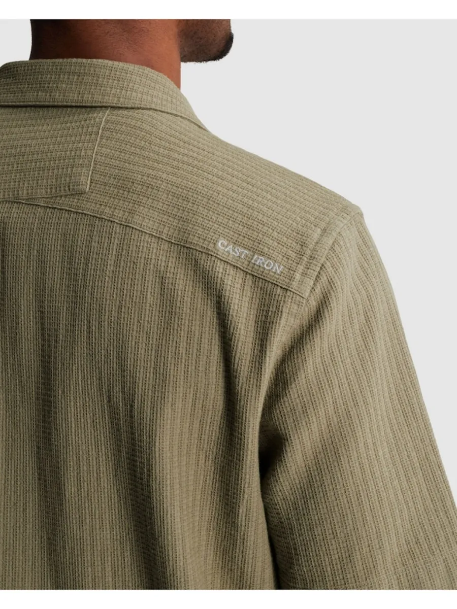 cast-iron-short-sleeve-shirt-yarn-dye-struct-csis2605280-6148-vetiver-groen-5 CAST IRON-Short Sleeve Shirt Yarn dye struct-CSIS2605280-6148 Vetiver-GROEN