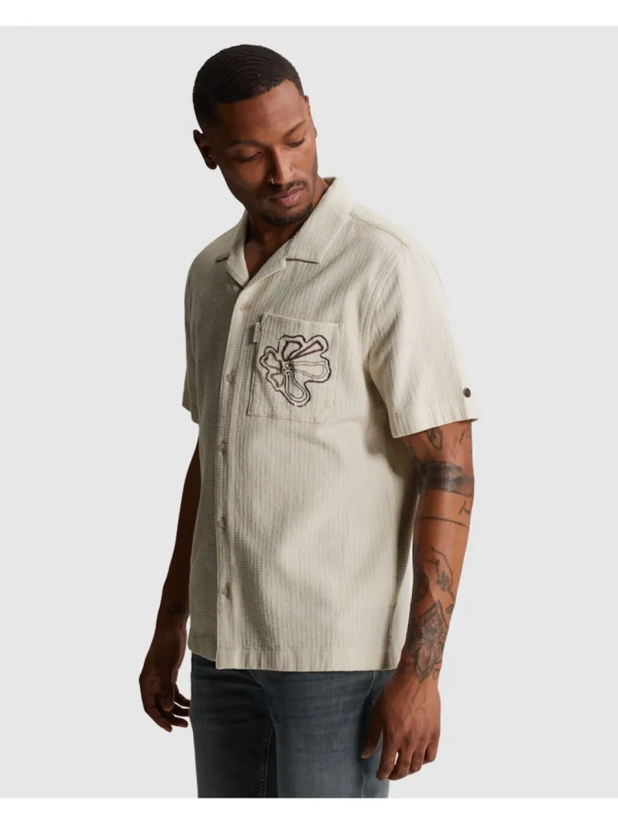 cast-iron-short-sleeve-shirt-yarn-dye-struct-csis2605280-7041-rock-stone-3 CAST IRON-Short Sleeve Shirt Yarn dye struct-CSIS2605280-7041 Rock-STONE