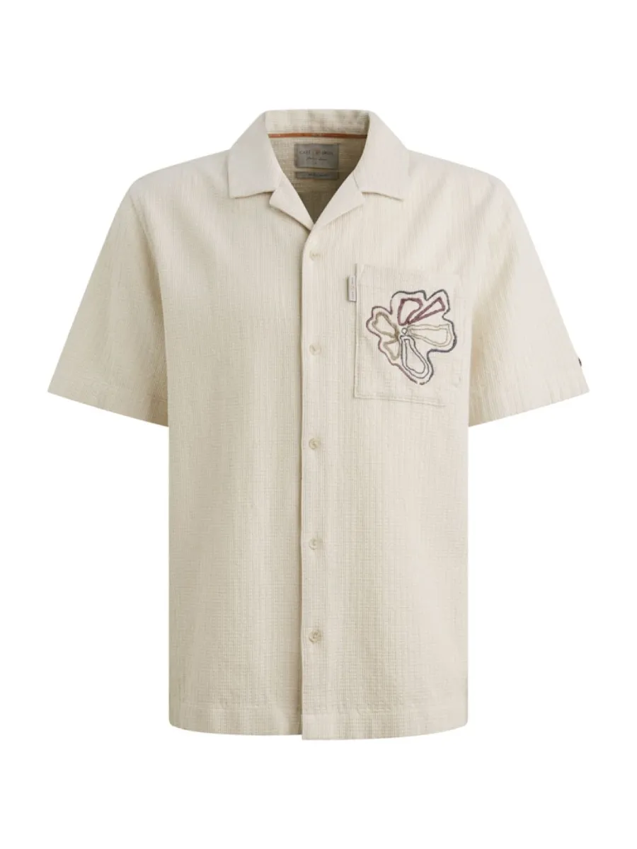 CAST IRON-Short Sleeve Shirt Yarn dye struct-CSIS2605280-7041 Rock-STONE
