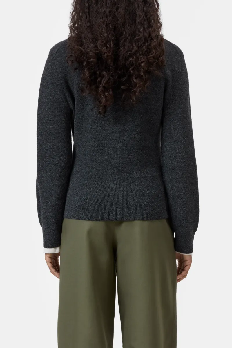 closed-crew-neck-cardigan-c96827-97h-cr-177-black-melange-zwart-4 Closed-Crew neck cardigan-C96827-97H-CR-177 Black melange-ZWART