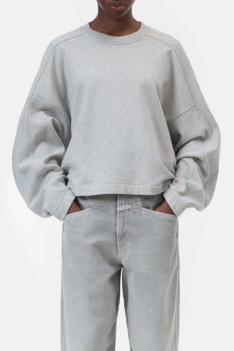 Closed-Gathered sweatshirt-C95761-475-22-127 Light grey melange-LICHT-/PAREL GRIJS