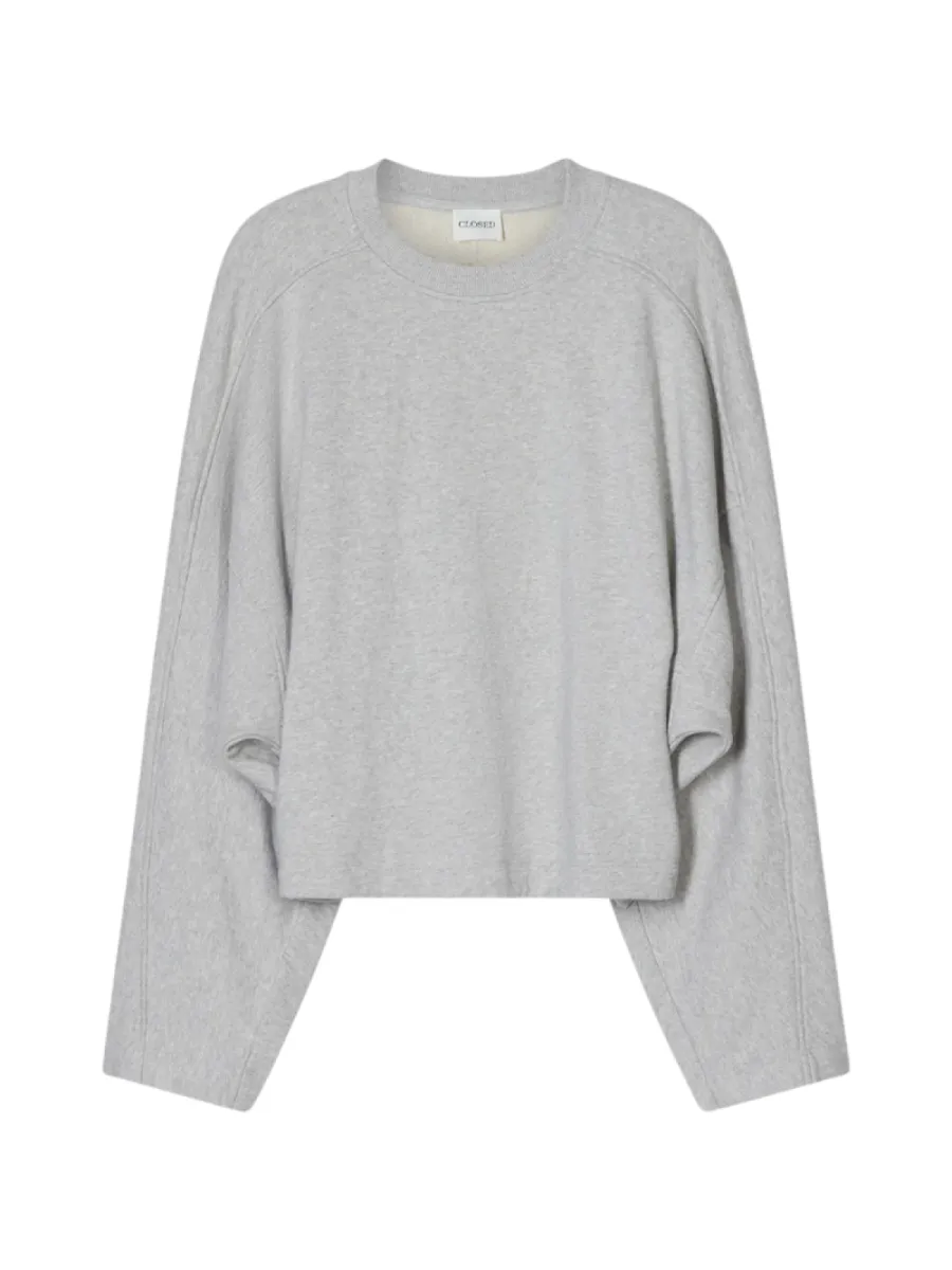 Closed-Gathered sweatshirt-C95761-475-22-127 Light grey melange-LICHT-/PAREL GRIJS