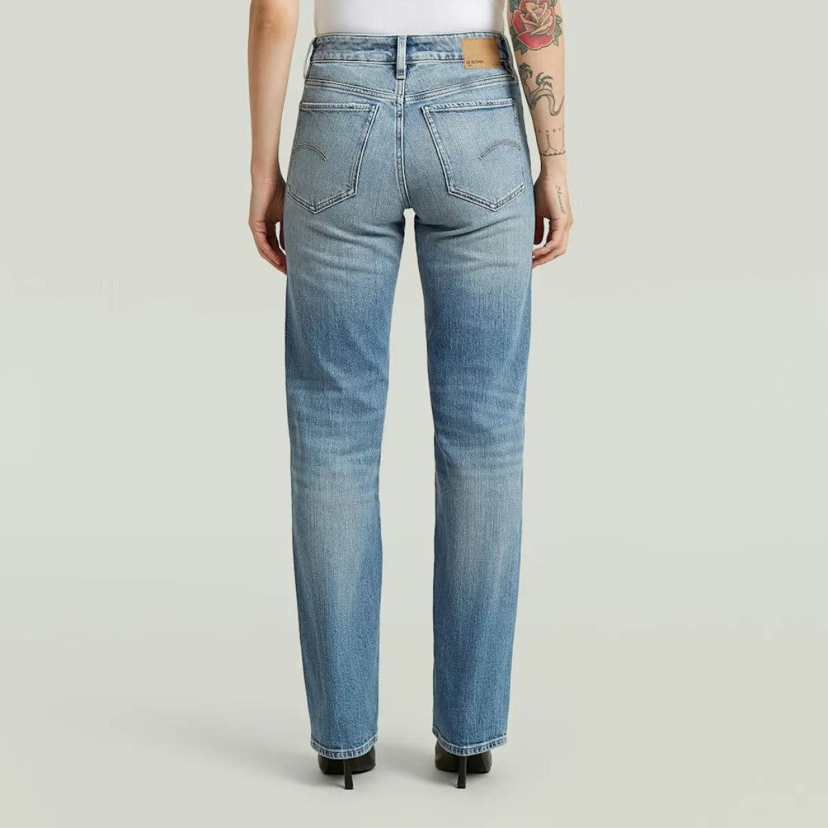 G-STAR-G-straight jeans-D26163-E205-H914 Faded blue halite-DENIM