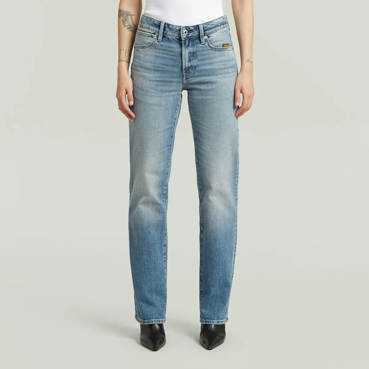 G-STAR-G-straight jeans-D26163-E205-H914 Faded blue halite-DENIM