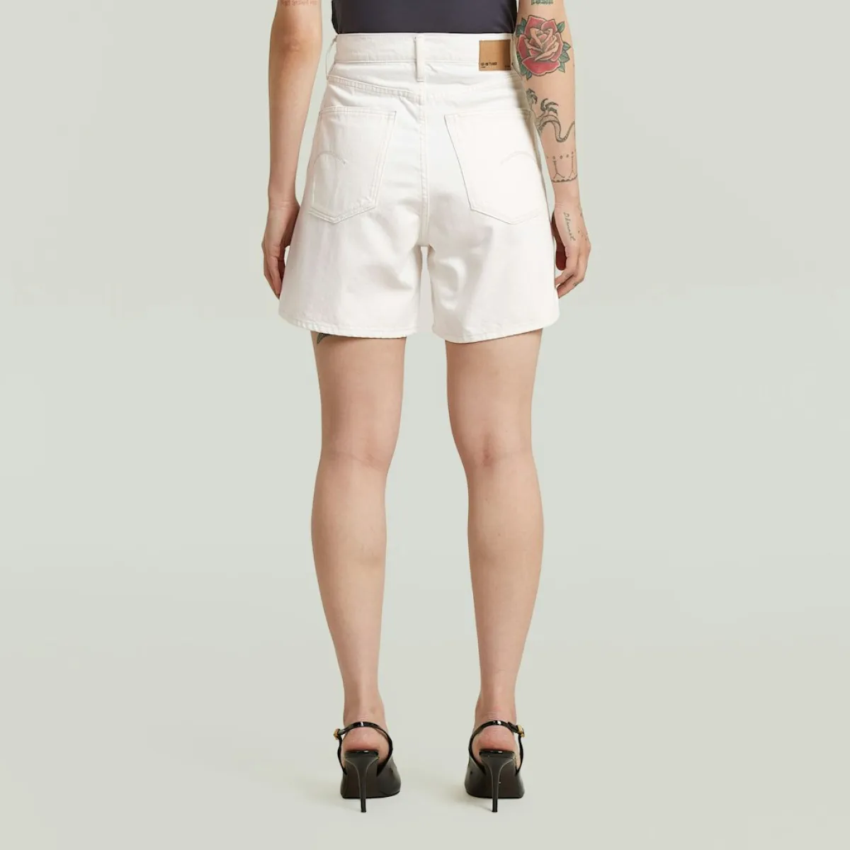 G-STAR-Jett high short clean edge-D28386-E503-159 Ecru-ECRU