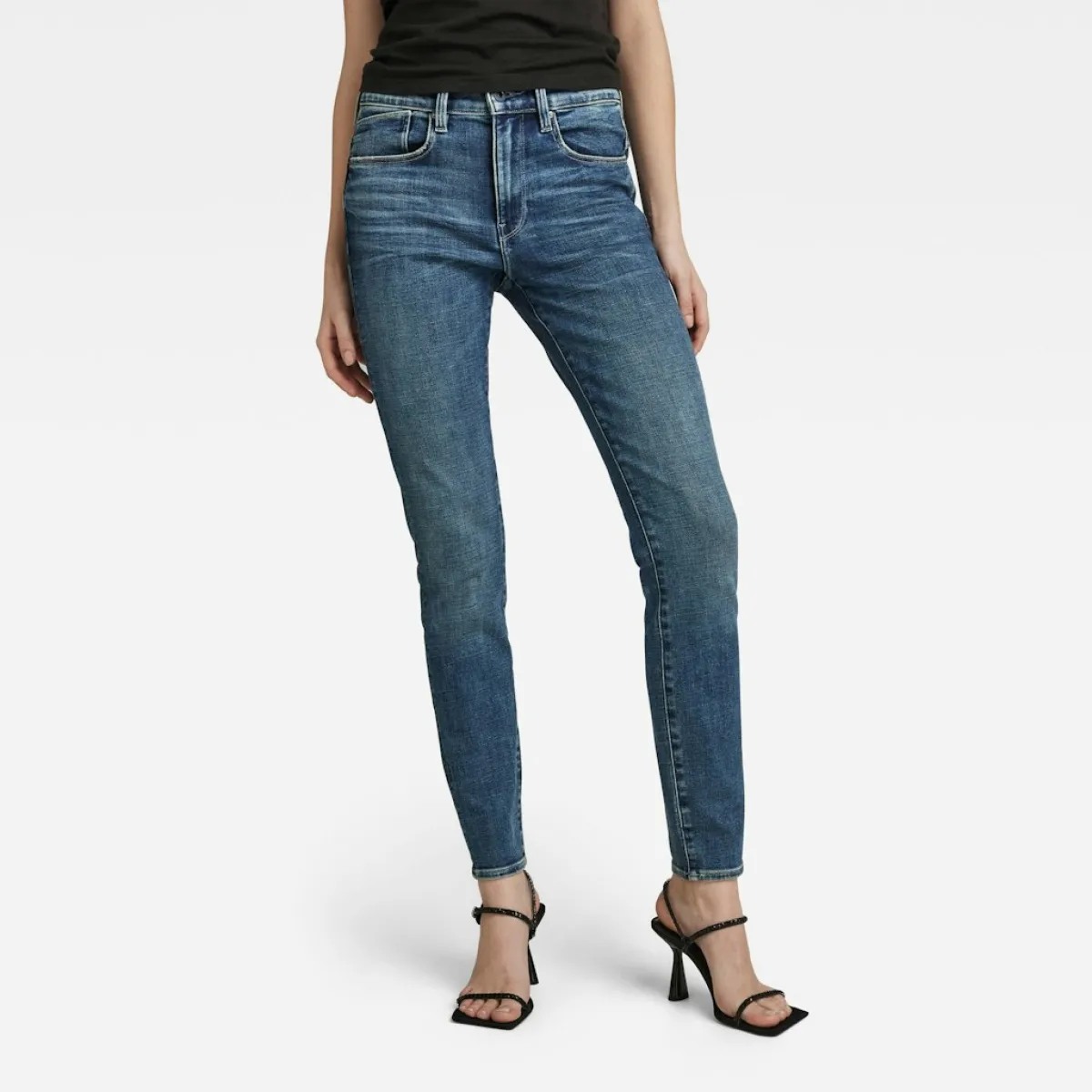 G-STAR-Lhana skinny jeans-D19079-C051-C606 faded casca-BLAUW