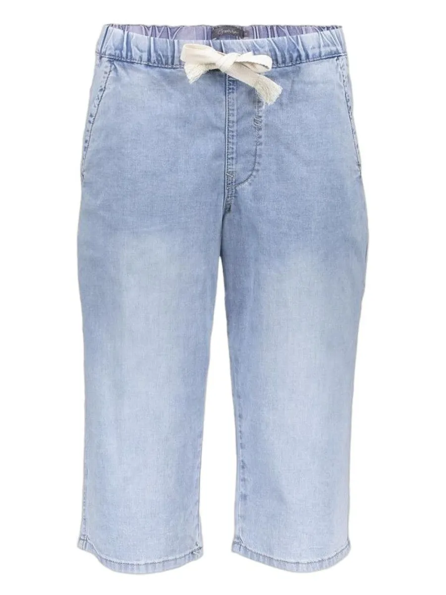 GEISHA-Capri elastic waist-51306-10-830 Bleached denim-LICHT DENIM