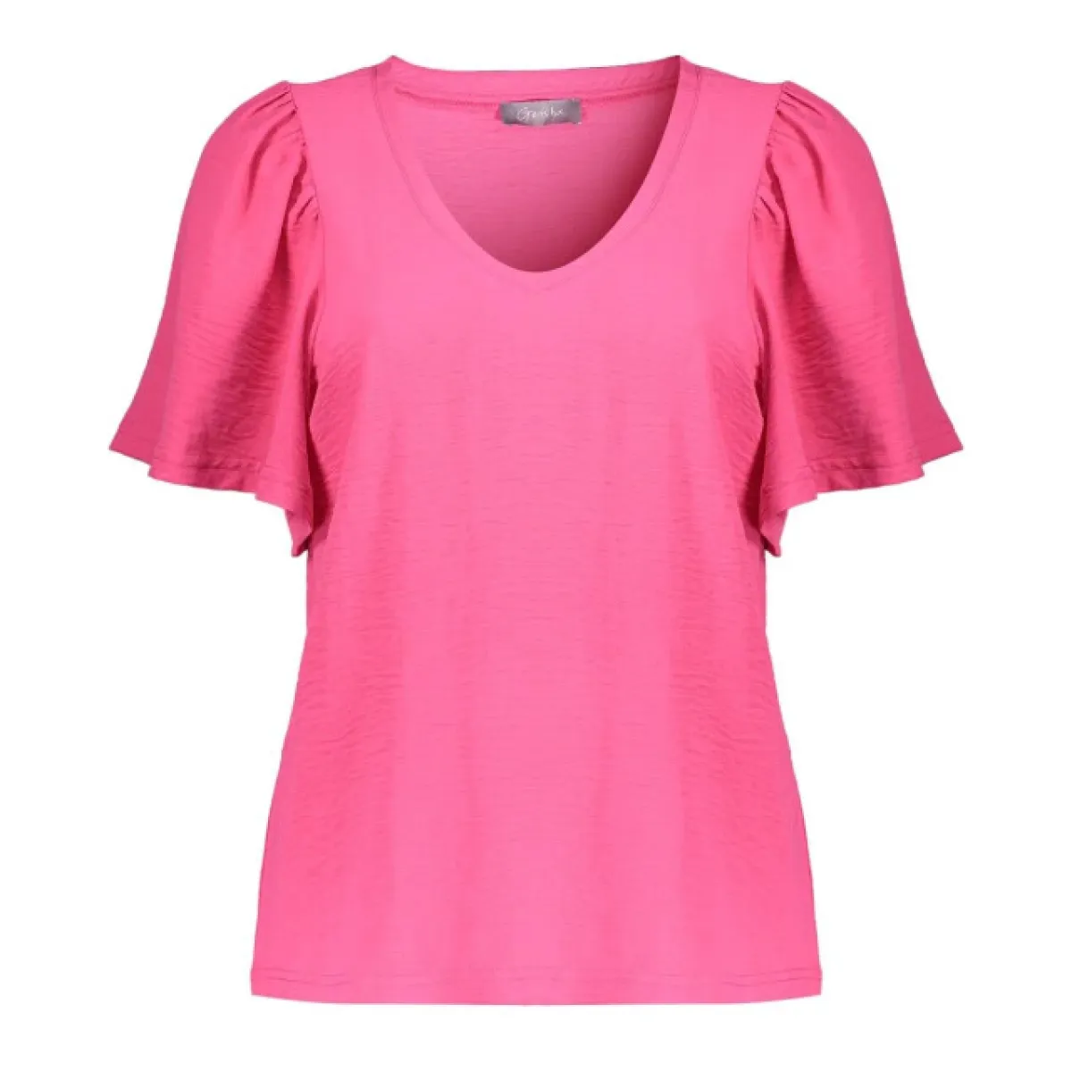 GEISHA-Top crinckle-53352-21-451 Raspberry-ROOD
