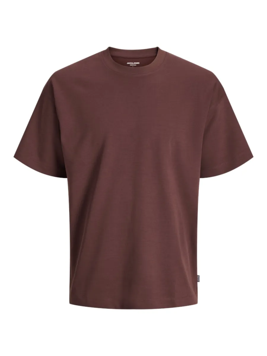 JACK & JONES-JJEBARRON TEE SS O-NECK NOOS-12298906-Bitter chocolate-CHOCOLADE