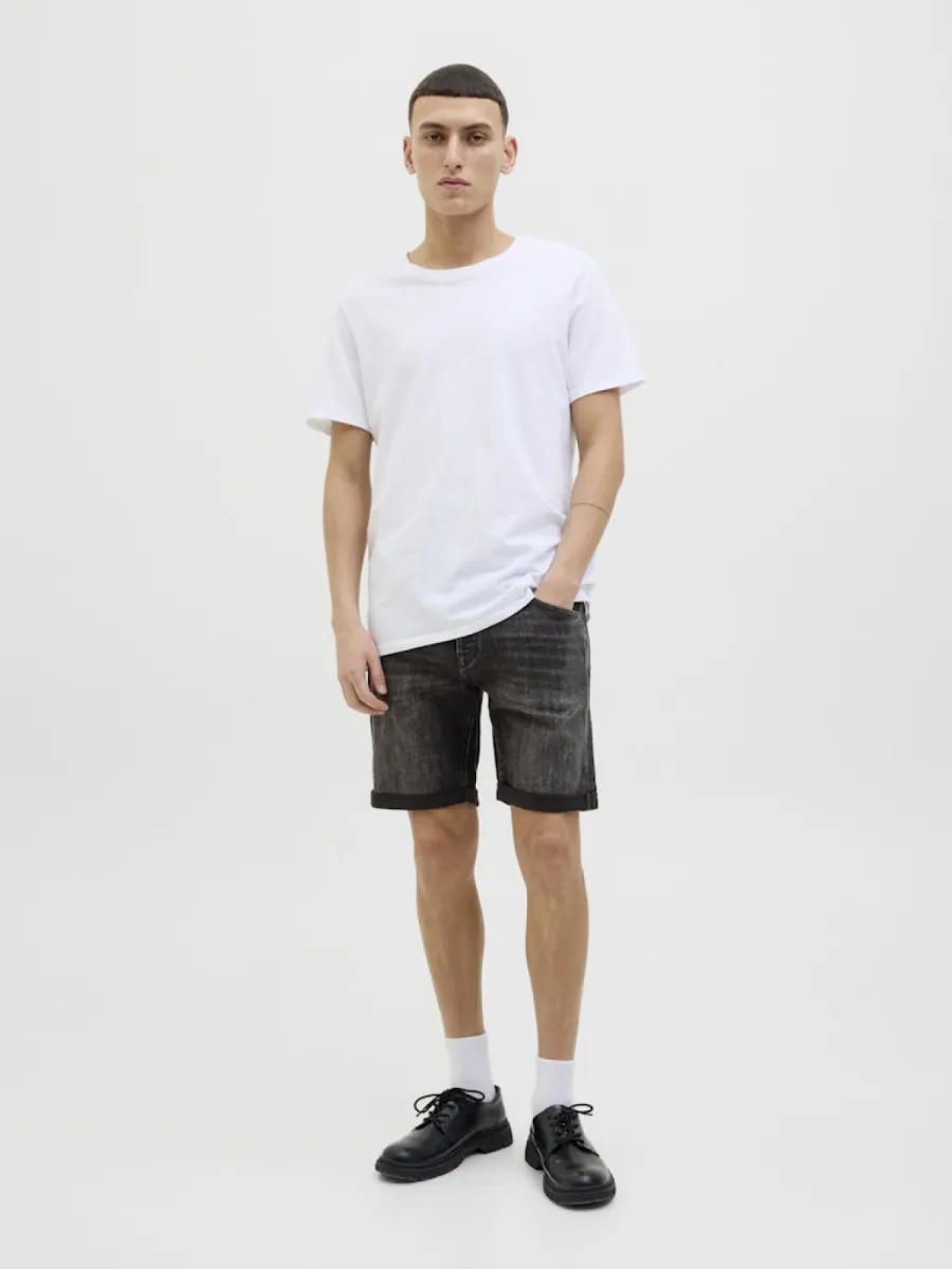 JACK & JONES-JJIRICK JJFOX SHORTS CB 310 SN-12269608-Black denim 317-ZWART