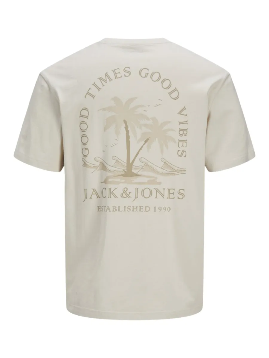 JACK & JONES-JJSUMMER VIBES TEE SS CREW NECK-12269372-Moonbeam-ECRU