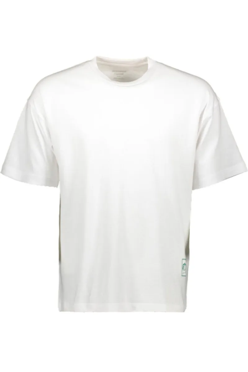 JACK & JONES-JORCOTEDAZUR LABEL BACK TEE SS CN-12296081-Bright white-WIT