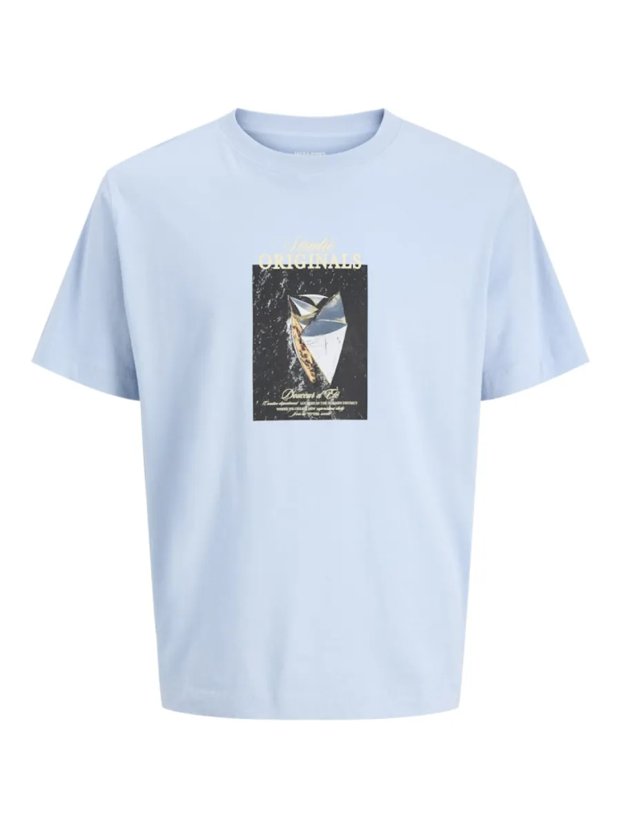 JACK & JONES-JORNORREBRO PHOTO TEE SS CREW NECK-12291022-Cashmere blue-BLUE