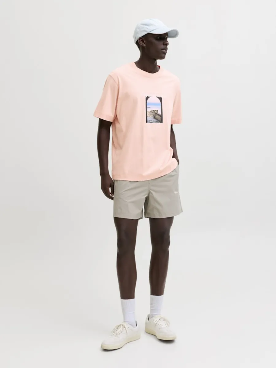 JACK & JONES-JORNORREBRO PHOTO TEE SS CREW NECK-12291022-Peach melba-PERZIK