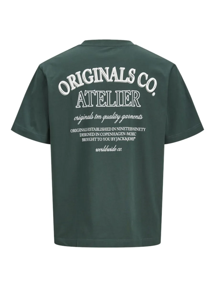 JACK & JONES-JORSANTORINI BACK TEE SS CREW NECK-12251776-Pine grove-GROEN