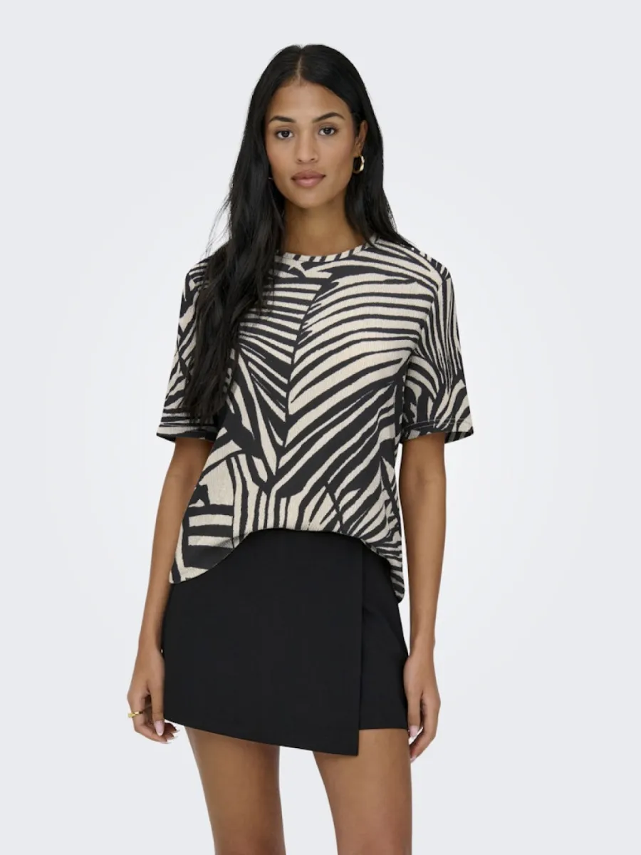 JDY-JDYDEBBIE S/S TOP-15352944-Black Trope-ZWART COMBINATIES