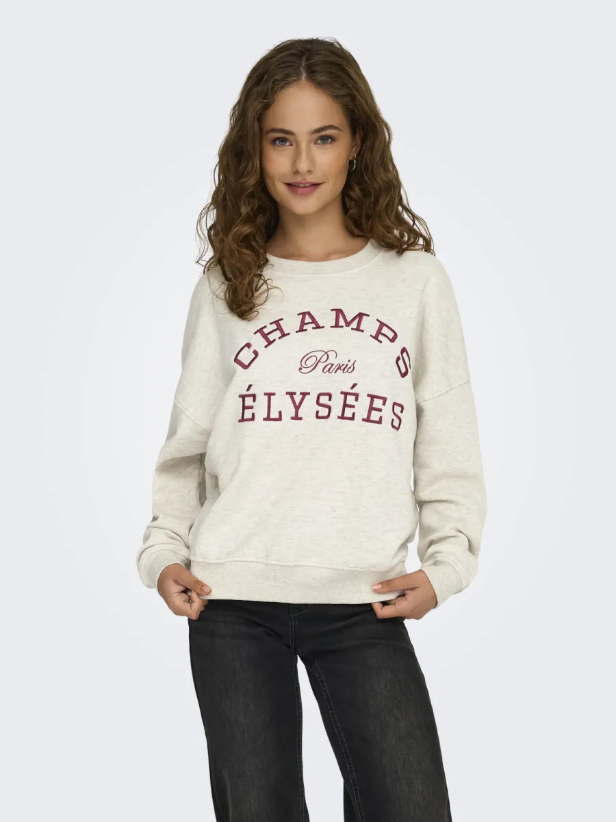 JDY-JDYMESA L/S O-NECK EMB SWEAT JRS NO-15370526-Oatmeal Champs Cabarnet-GRIJS