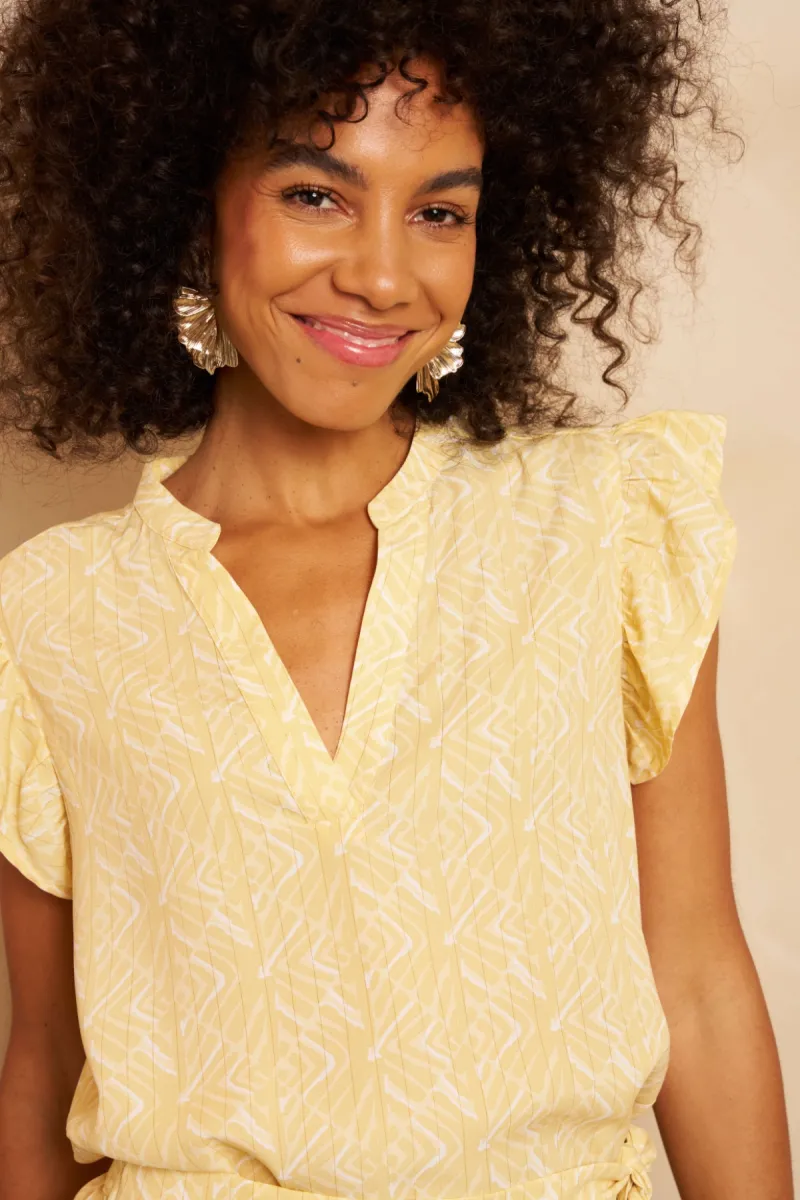 LOFTY MANNER--RF12 - Blouse Serena-660 Pyramid Gold-GEEL