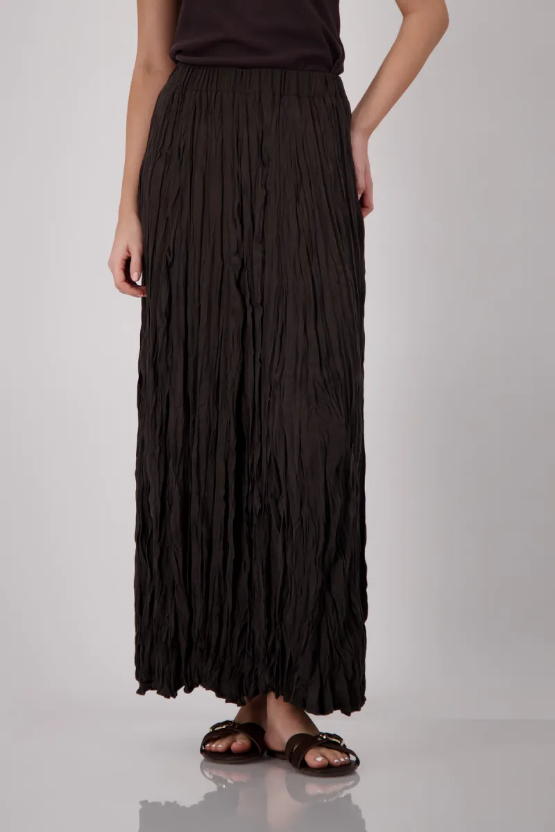 Monari-Long skirt with crash look-410841-549 Coffee-CAFE