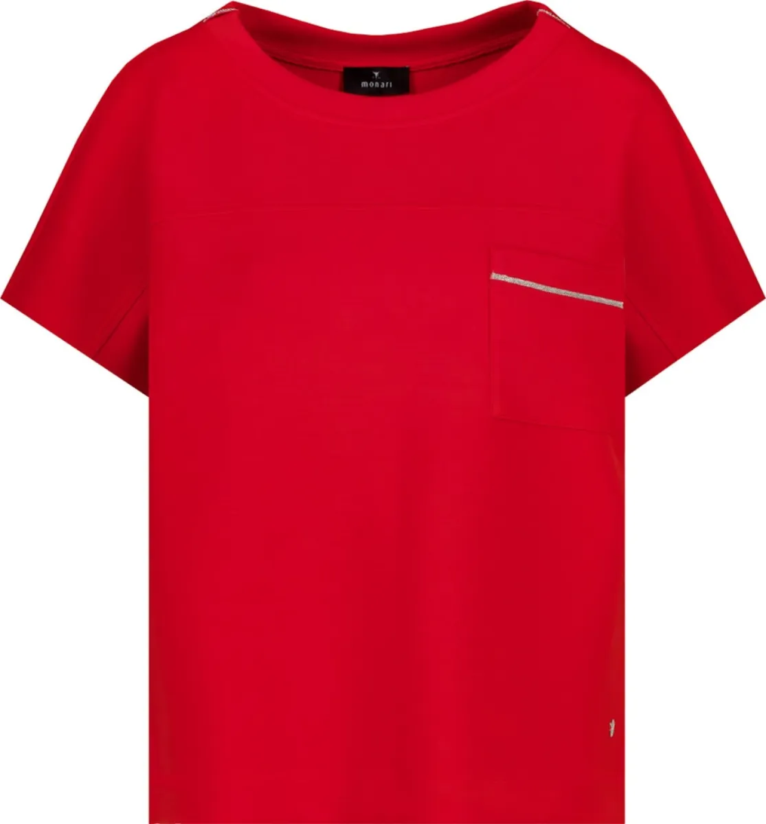 Monari-Sweatshirt with chest pocket-410967-313 Coral red-ROOD