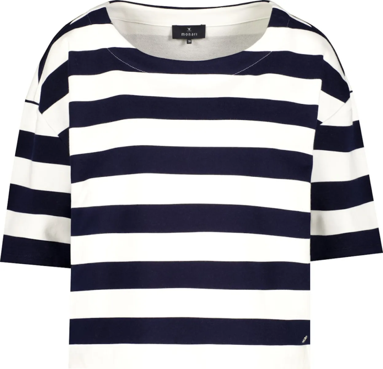 Monari-Sweatshirt with stripes-410928-756 Marine striped-MARINE