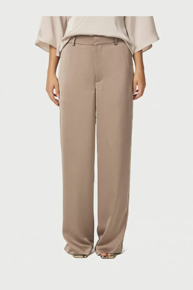 Neo Noir-Emmett Heavy Sateen Pants-164136-811 Dark Taupe-TAUPE