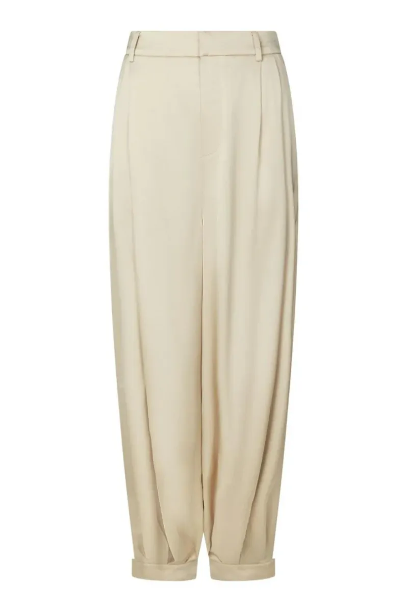Neo Noir-Fayla drapy satin balloon pants-167418-125 Dark sand-ZAND