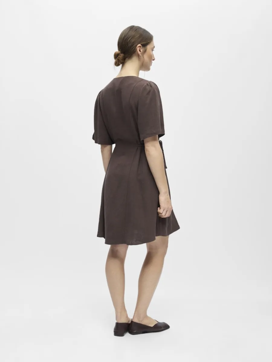 object-objsanne-s-s-re-short-dress-145-nd-23049283-seal-brown-bruin-2 OBJECT-OBJSANNE S/S RE SHORT DRESS 145 ND-23049283-Seal Brown-BRUIN