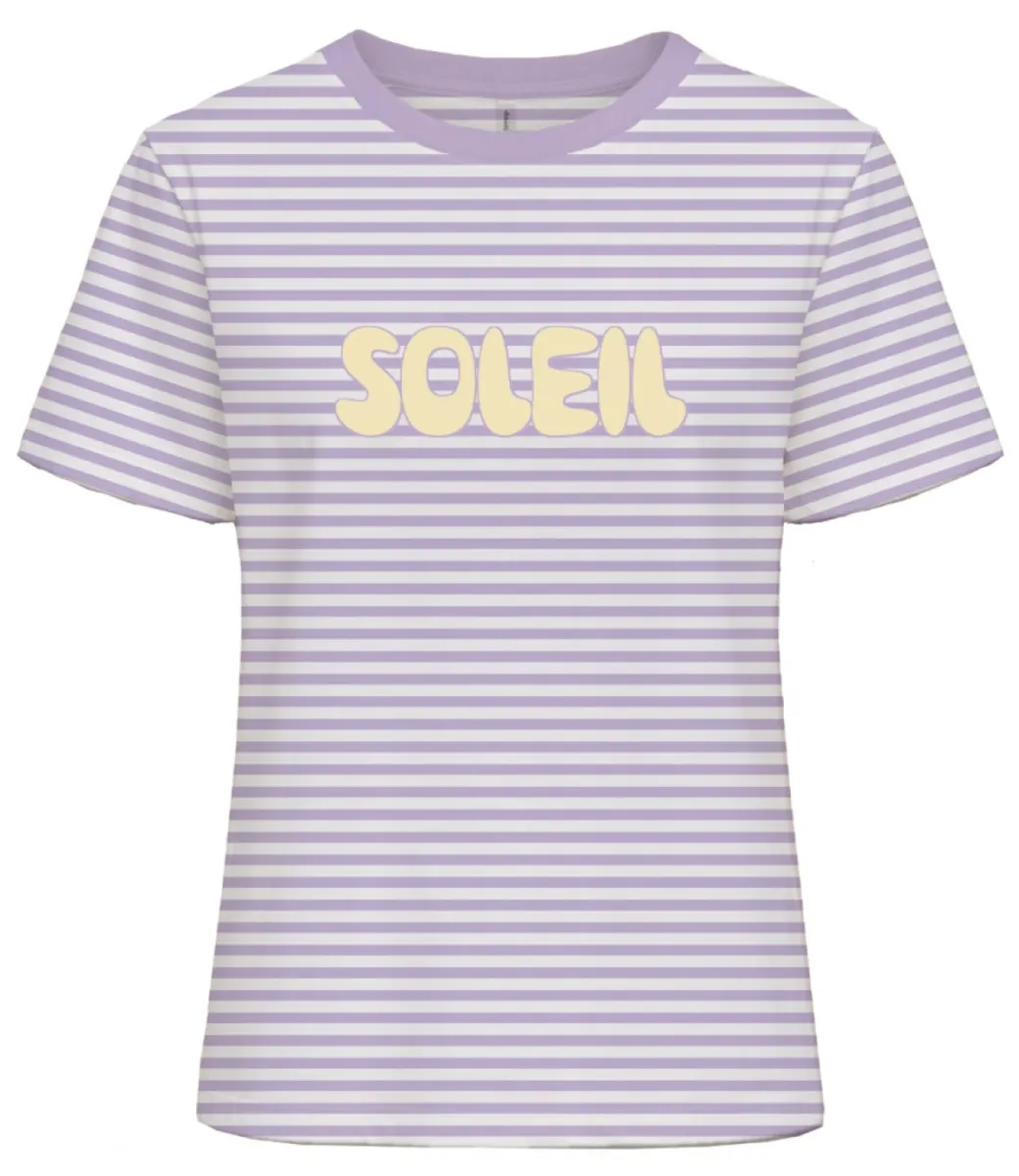 ONLY-ONLAMIRA S/S REG STRIPE TEE CS JRS-15393602-Cloud dancer sphagnum-WIT