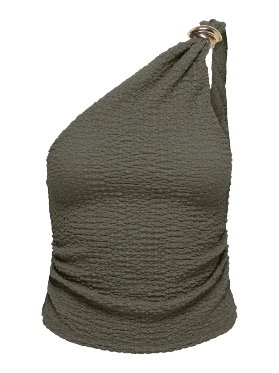 ONLY-ONLERIKKA ASSYMETRIC CRINKLE TOP PN-15374559-Smokey Olive-OLIJF