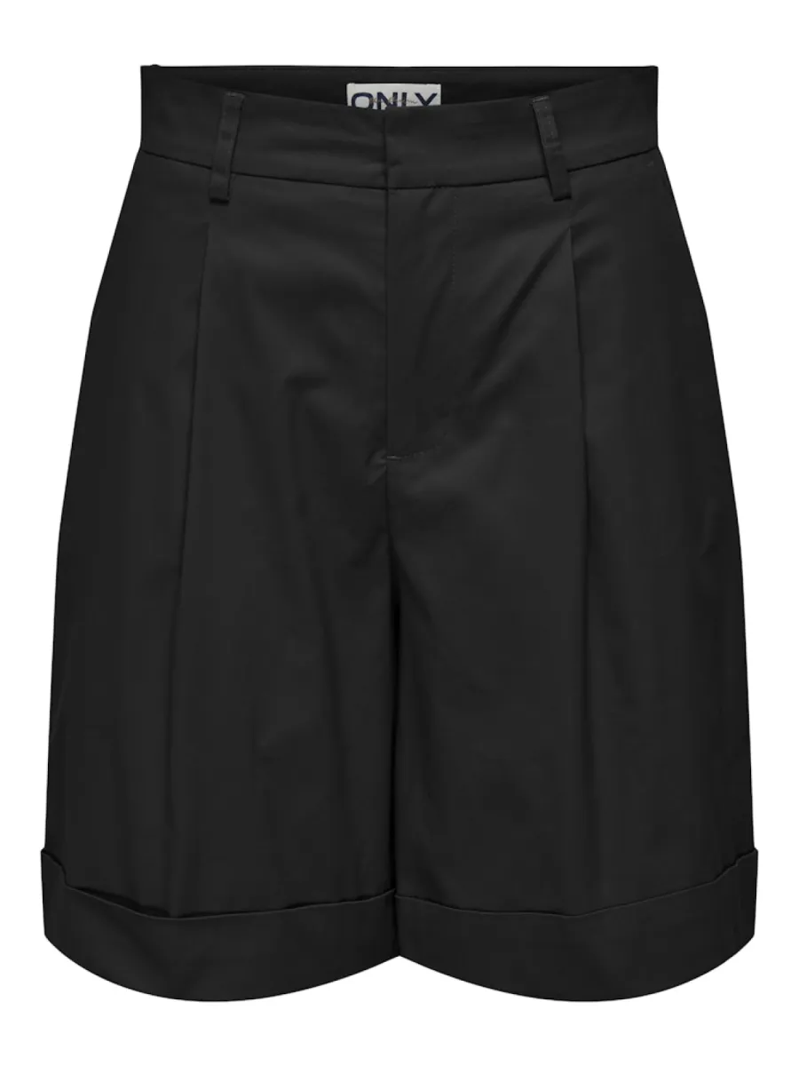 ONLY-ONLROSALIE HW BERMUDA SHORTS PNT NO-15328121-Black-BLACK