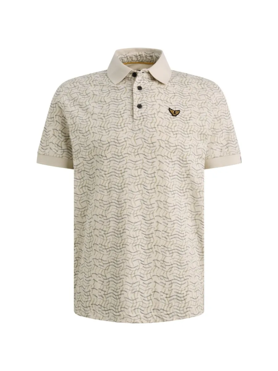 PME LEGEND-Short sleeve polo slub jersey aop-PPSS2606893-7013 Bone white-WIT